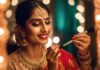Diwali makeup and nail artist in Wakad creating festive look